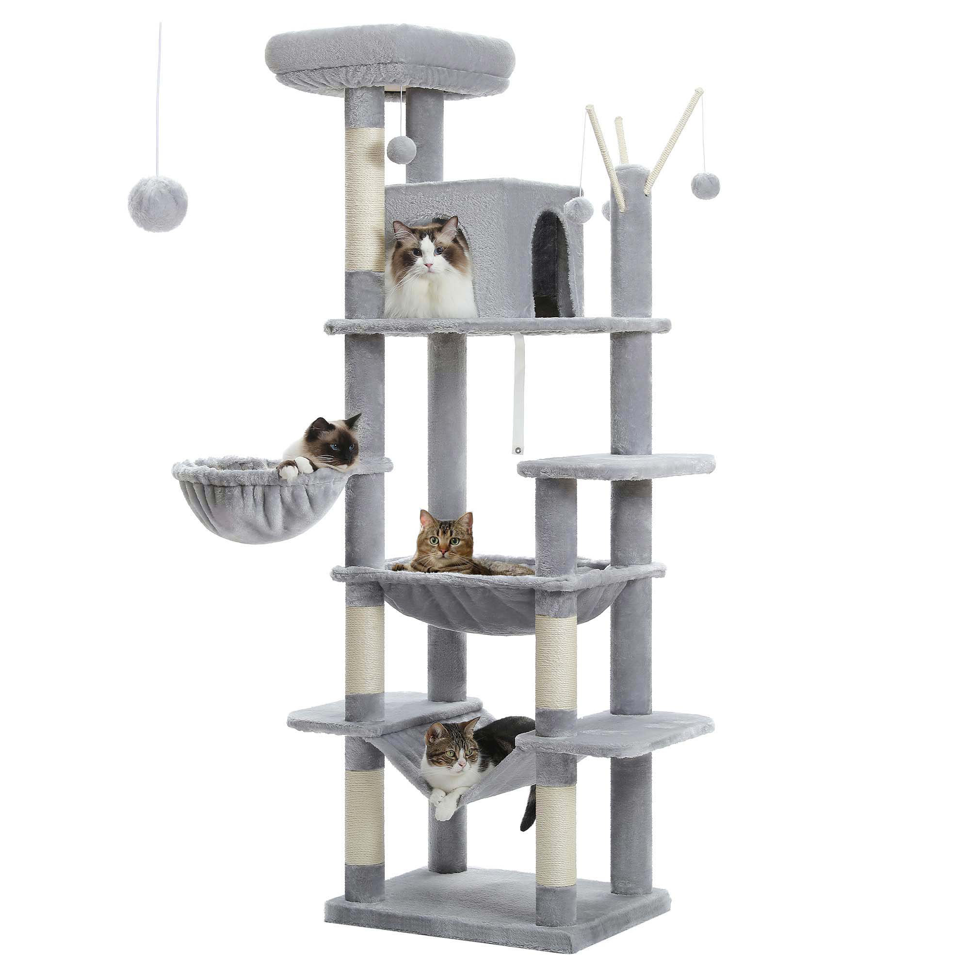 Latitude Run® 69" Tall Cat Tree Large Cat Tower With Super Big Hammock